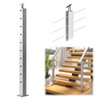 Muzata Stair Cable Railing Post 36 Inch for 25-35 Degrees