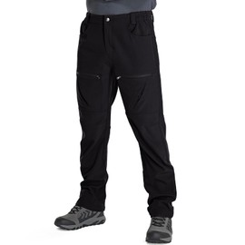 Toomett Mens Winter Hiking Snow Pants Waterproof Insulated Fleece Lined for Skiing Camping Fishing Outdoor Softshell Snowboard Pants,6087,Black,34