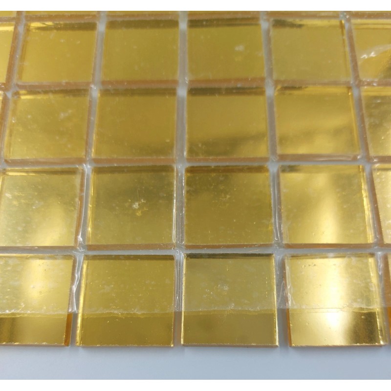 Gold Mirror Mosaic Tiles 1" - 144 Pieces per 12.5"