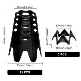 EROMAP Golf Simulator Tees, 18 Pcs Indoor Golf Tees Golf Mat Tees Plastic Golf Tees Practice Golf Tees Perfect for Turf and Driving Range Winter Golf Tees, Tall + Short (Black)