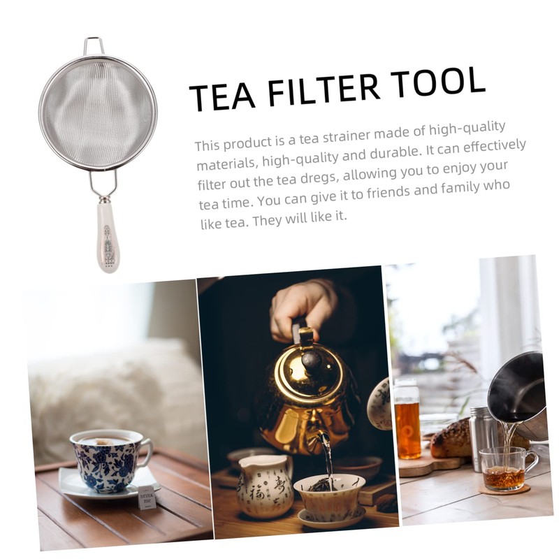 Ciieeo 1Pc Stainless Steel Tea Infuser with Ceramic Handle Fine