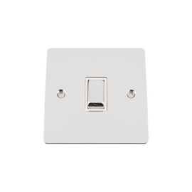 A5 SWI1GCFWC Light Switch Single Polished Chrome Flat-White Insert Metal Rocker Switch-10 Amp 1 Gang 2 Way
