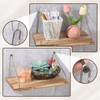 VZZNN Fabric Wall Cubicle Shelf with Hooks (11.8' Wooden), Office