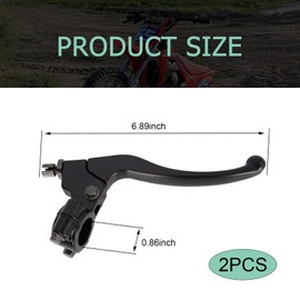Anyhut 2 PCS 7/8" Clutch Brake Lever Perch, Motorcycle Brake Clutch Lever Kit, Both Sides Brake Lever Handlebar Handle, Compatible with Suzuki Yamaha CRF50 XR50 XR70 Pit Dirt Bikes (Black)