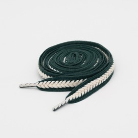 Lilybekind 3/5" Wide Thick fat shoe laces for sneakers boots flat replacement shoelaces shoe strings (Green white, 120cm)