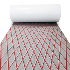 KXKZREN EVA Foam Boat Flooring Decking Sheet 6mm Thick Diamond Anti-Slip Marine Flooring Mat Self Adhesive Deck Pad for Bass Boat Yacht Motorboat RV Cooler Tops, 74.8"x13.8"