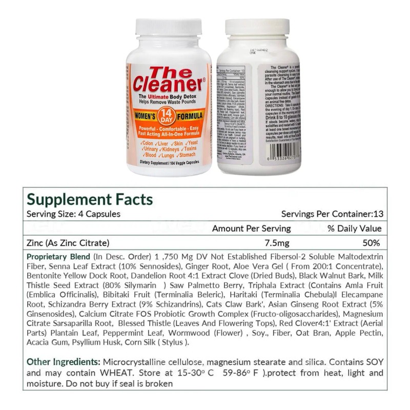 Century Systems The Cleaner Detox 14 Días 104 Cápsulas