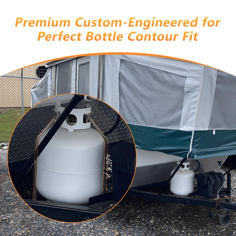 Camper RV Propane Tank Hold Down Bracket Kit 20Lbs -