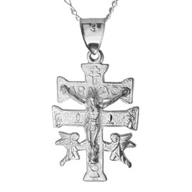 Cruz de Caravaca en Plata 925 - Collar Hombre o Mujer - Cadena Plata con Dije de Cruz - Regalo para Hombre Joyería Religiosa