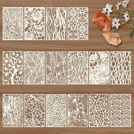 16-Piece Plastic Stencil Set, Abstract Layer Stencil, Reusable Geometric Painting Stencils, Painting for Scrapbooking, Floor, Furniture, Wall Design, Decoration, DIY Scrapbooking Crafts
