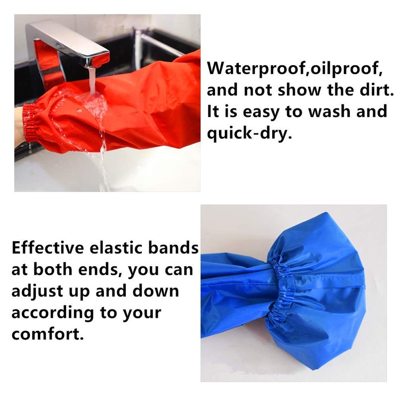 JINRETUTE 2 Pairs Waterproof Oilproof Arm Sleeves Oversleeves Waterproof Kitchen