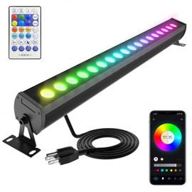 Umidkin Smart RGBCW Wall Washer Light 90W, 20″ LED Color Changing Light Bar for Wall Wash Lighting – APP & RF Remote Control, 2700K–6500K Tunable White, Music Sync,IP65 Indoor/Outdoor Linear Bar