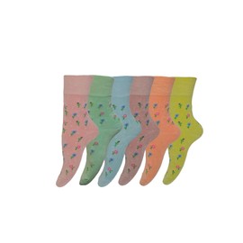 6 Pairs Ladies Non Elastic BamBoo Super Soft Flowers Socks for Women UK 4-7(EU 37-41) (UK, Alpha, One Size, Regular, Regular, Floral Option 1)