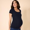 Motherhood Maternity Women's Square Neck Rib Knit Short Sleeve Pregnancy