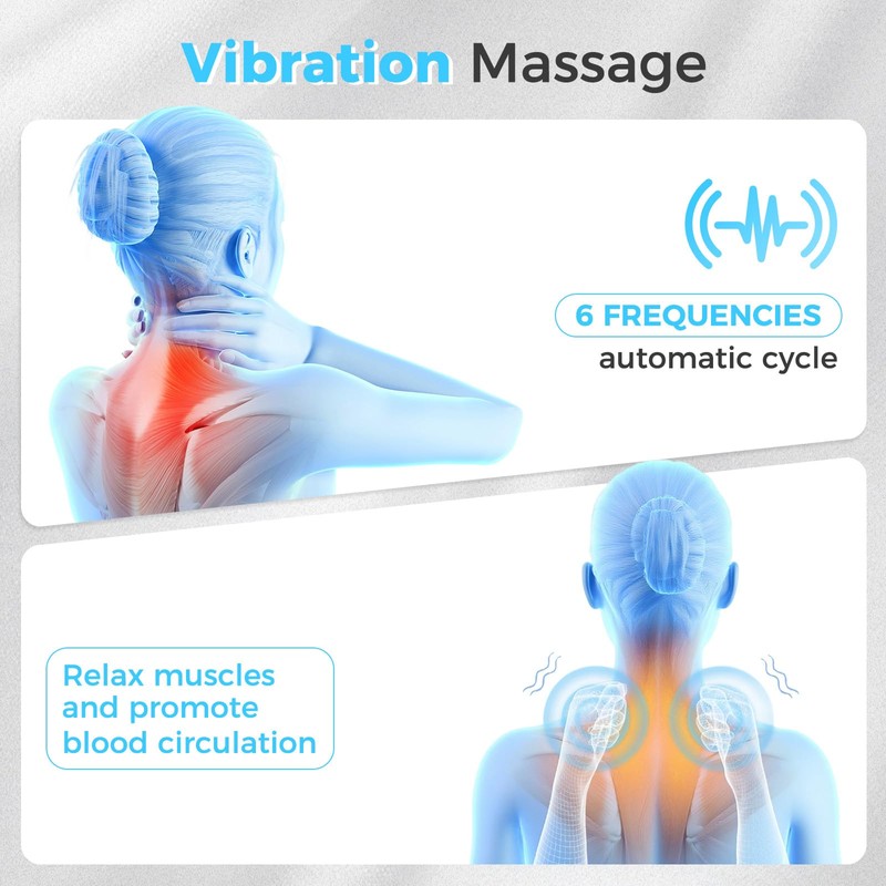 HMEEN 3 in 1 Neck Massager Pillow with Heat,Vibration &
