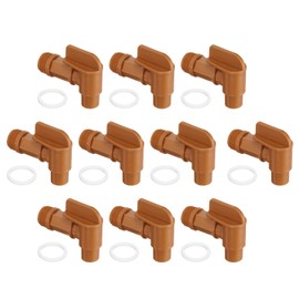 PATIKIL 2" Plastic Spigot Faucet, 10 Packs Barrel Faucet Durable Polyethylene Material Replacement Spigot for 15/30/50 Gallon Plastic & Steel Drum, Brown