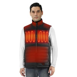 crazykr Men's Heated Vest (US, Alpha, X-Large, Regular, Regular, black)