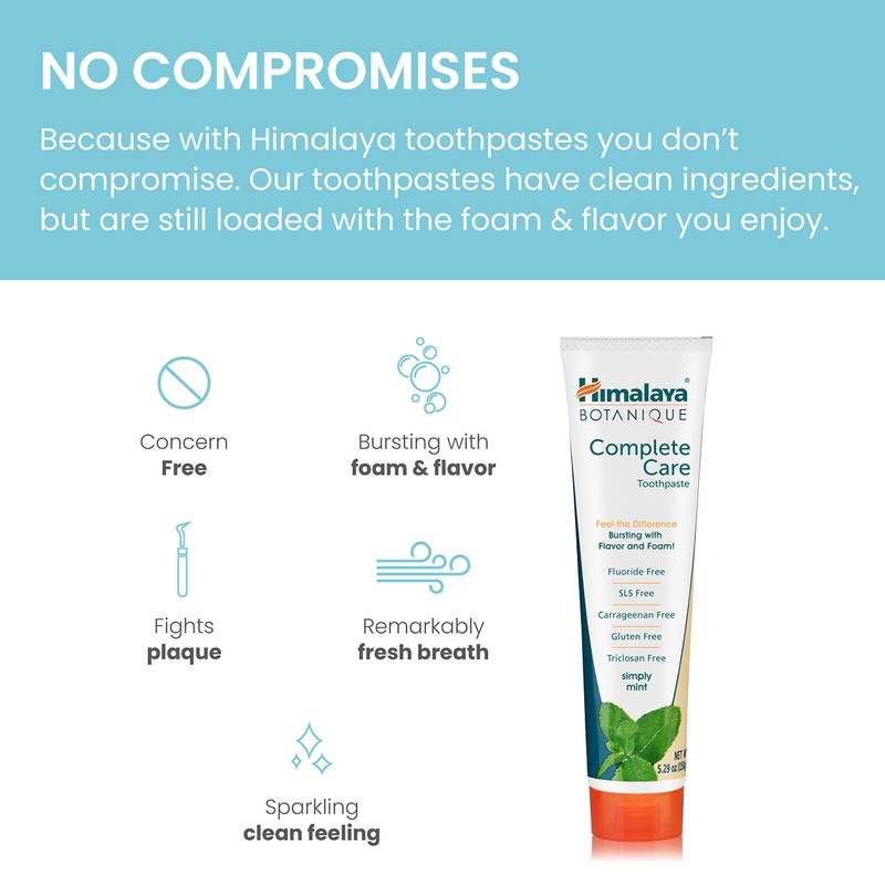 Himalaya Botanique Complete Care Toothpaste, Herbal, Mint Flavor, Fights Plaque,