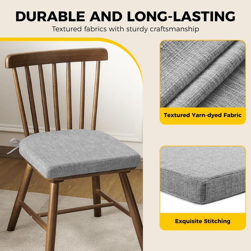 downluxe Indoor Chair Cushions for Dining Chairs, Soft and Comfortable