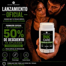 INK CARE Crema para Tatuajes en Barra 40g - Hidratante Natural Tattoo Care Para Tatuajes Recien Hechos y Mantenimiento de Uso Diario - Cuidado del Tat