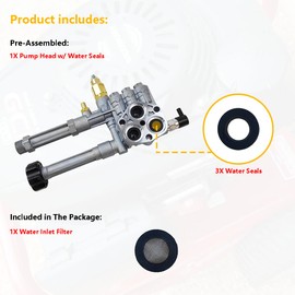 LLNSEAUTO AR42940 Pressure Washer Pump Head Assy | Fit for Annovi Reverberi (AR) RMW2G20 RMW2G23B RMW2G24 RMW2G25 RMW2.2G20D RMW2.2G24 SRMW2.2G26 | OE# AR42518 AR43061 AR42940