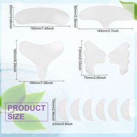 11 Stück Anti Falten Pads Silikon, Wiederverwendbare Silikon-Patches, Facial Patches Anti Aging, Anti Fein Linien Aufkleber für Hals, Stirn, Augen, Wangen, Brust