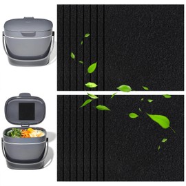 Pack of 16 Compost Container Filters, Activated Carbon Filter Composter, Carbon Filter Organic Waste Bin, Activated Carbon Filter Mat, Universal Size, Organic Rubbish Bin Filter Square for Compost