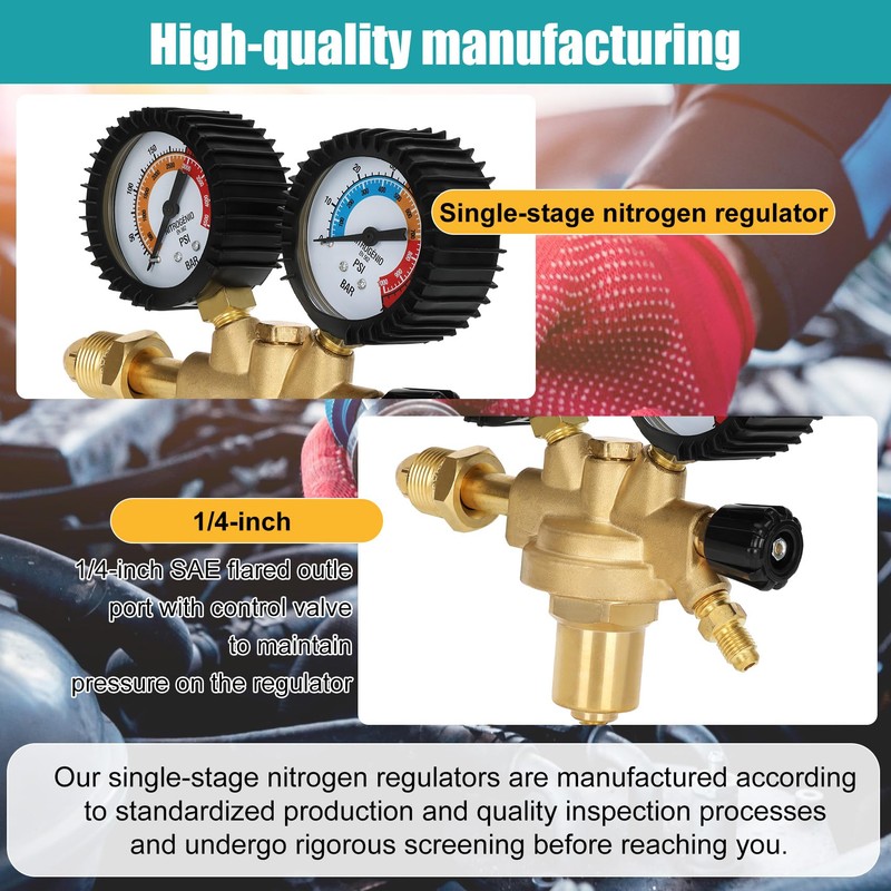Drkerr 53010 Automotive HVAC Pressure Tester Kit, Nitrogen Pressure Regulator,
