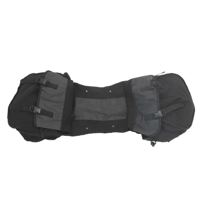 Bicycle Rear Seat Bag Black Large Capacity Canvas Waterproof Elastic