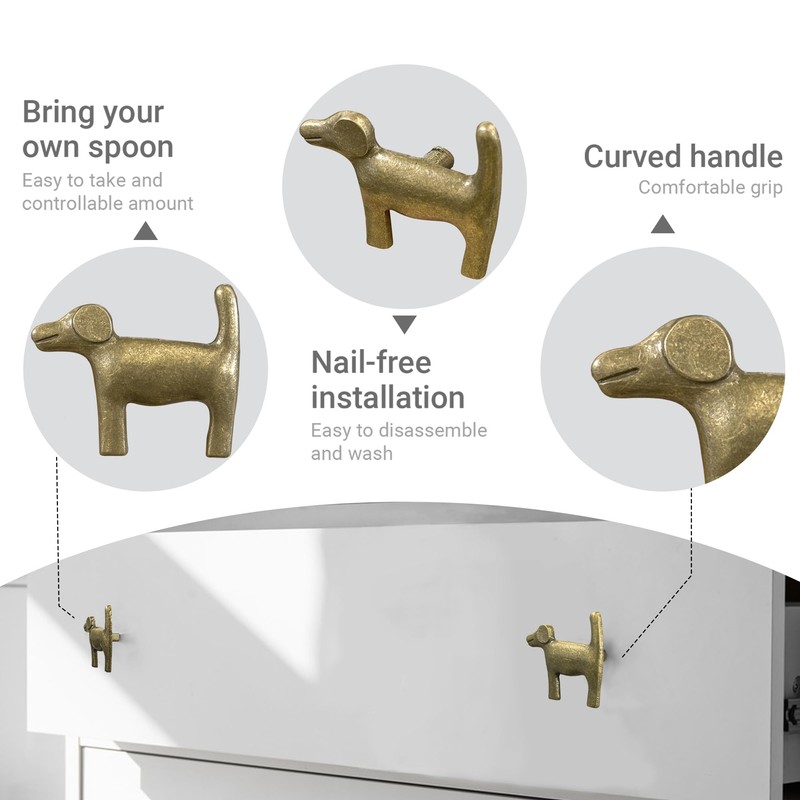 KYIEN Adorable Golden Retriever Cabinet Knobs, 6Pcs Bronze Dog Single