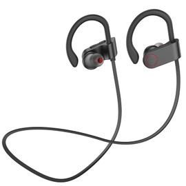 BLUESEABUY Bluetooth Sports Headphones, Bluetooth Wired Headphones, Wireless Headphones with Microphone and Cable, Wireless Headphones with Microphone, 40 Hours Playback, IPX6 for Jogging