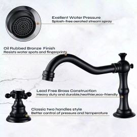 Unbranded 8" Widespread Oil Rubbed Bronze/Chrome/ - Oil Rubbed Bronze