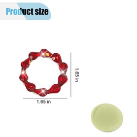 Bling Car Engine Start Stop Button Decoration Ring, Crystal Push to Start Button Emblem Sticker, Key Ignition Starter & Knob Protection Cover, Universal Car Interior Accessories for Women (Red)