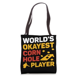 World's Okayest Cornhole Player Sand Bag Toss Tote Bag
