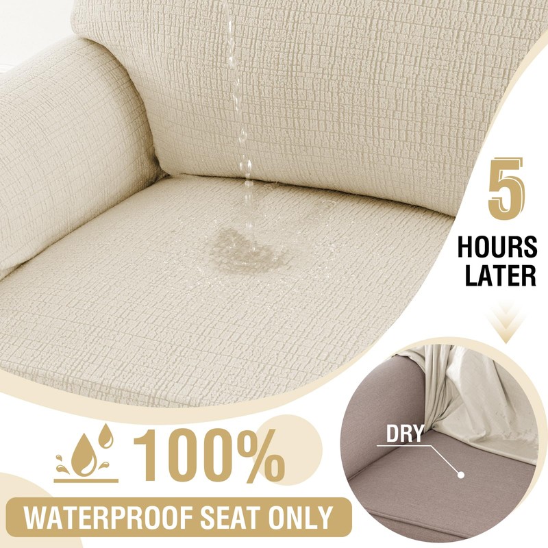 H.VERSAILTEX Jacquard Sofa Slipcover with Waterproof Seat Furniture Protector 1
