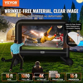 VEVOR Inflatable Movie Screen 16 FT Inflatable Projector Screen with Blower