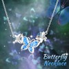 WINNICACA Butterfly Crystal Necklace Sterling Silver Birthstone Jewellery Gifts for