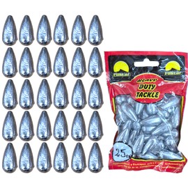 PRO FILSTAR Inline Ground Lead Fishing Set 30 x 25 g - Lead Fishing - Fishing Lead Set - Ground Fishing - Pear Lead - Lead Weight - Fishing Weights - Carp Lead - Drop Lead