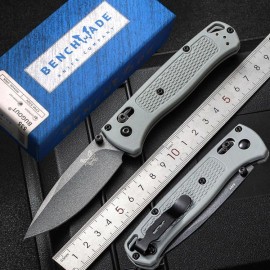 Mini BM 535 Nylon Glass Fibre Handle Folding Knife Custom Drop Point Blade for Camping & Tactical Pocket Knives US Spotcolor: Gray handle with matte gray blade, blade length: 3.23in, blade width: 1.1in, type: Pocket Knife