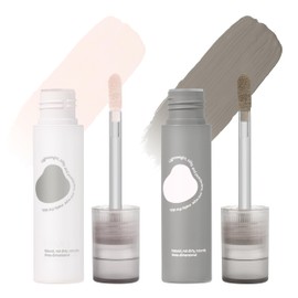 HOSAILY 2 Pcs Cool Toned Grey Liquid Contour and Highlighter Stick, Cold Gray Cream Bronzer Blendable & Smooth Matte Finish, Long Lasting Face Shaping Contour Illuminator Brightening Makeup