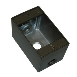 Topaz Electric WB2350B 1/2-Inch 3 Hole Weather Proof Box, Bronze Two Gang