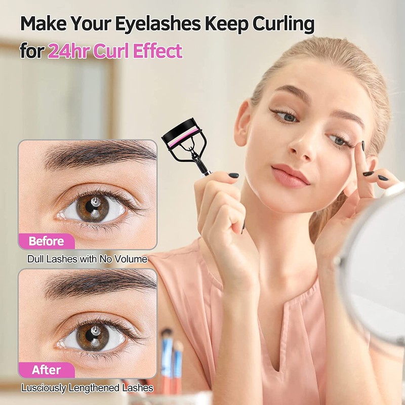 Eyelash Curler, 3 in 1 Lash Curler Kit with 5