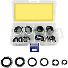 XMHF 15-32241 Original Equipment AC Compressor Seals, Automotive Self-Centered Bonded Seal Air Conditioning Compressor Port Seal Washer Kit 30 Pcs