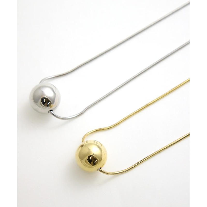 VingTAINE C3348 Necklace, Metal Ball, Sliding Chain, Slider Chain, Simple