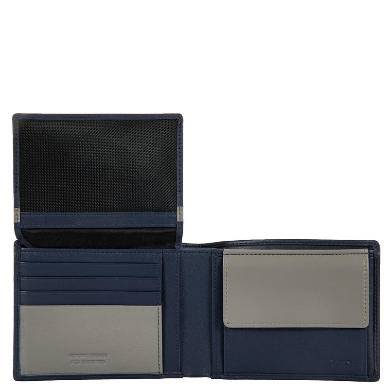 BRIC'S - Bernina Leather Wallet, blue, Elegant