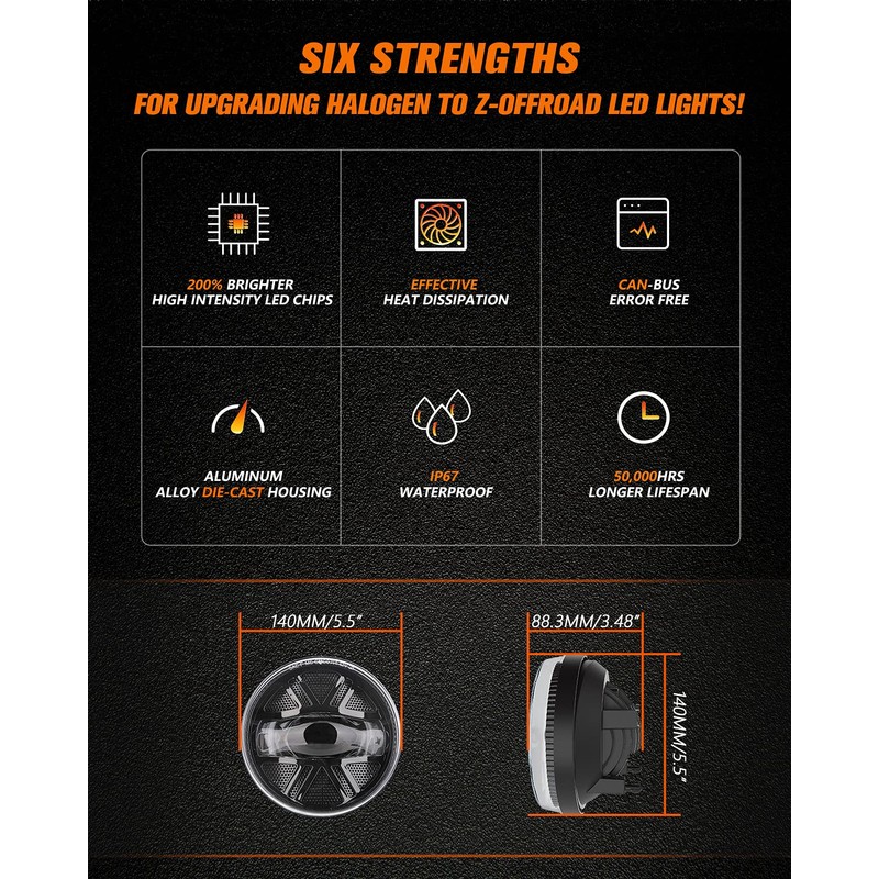 Z-OFFROAD Upgrade LED Fog Lights Compatible with GMC Sierra 1500