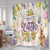 ZCHOMI Happy Easter Shower Curtain Bunny Rabbit Easter Eggs Spring