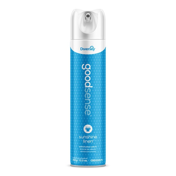 Diversey Good Sense Air Freshener - Water Based Odor Eliminating Spray - Sunshine Linen (6 Pack)