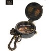 Thoreau's Go Confidently Quote Engraved Compass with Stamped Leather case,