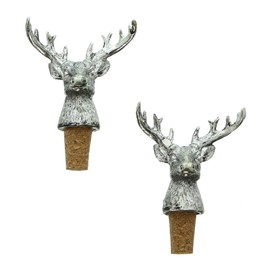 FRANK FLECHTWAREN Bottle Cork Silver Deer Set of 2